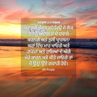 Picture 04 - ਮਰਕੁਸ 13:9 PANIRV - ਪਰ ਤੁਸੀਂ ਚੌਕਸ ਰਹੋ - Bible Verse Picture