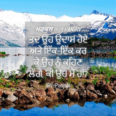 Picture 04 - ਮਰਕੁਸ 14:19 PANIRV - ਤਦ ਉਹ ਉਦਾਸ ਹੋਏ ਅਤੇ - Bible Verse Picture