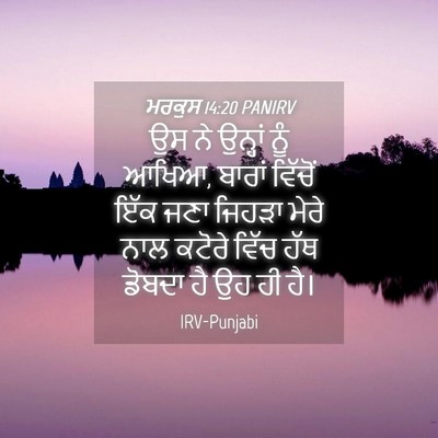Picture 04 - ਮਰਕੁਸ 14:20 PANIRV - ਉਸ ਨੇ ਉਨ੍ਹਾਂ ਨੂੰ - Bible Verse Picture