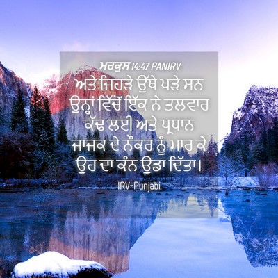 Picture 04 - ਮਰਕੁਸ 14:47 PANIRV - ਅਤੇ ਜਿਹੜੇ ਉੱਥੇ ਖੜੇ - Bible Verse Picture
