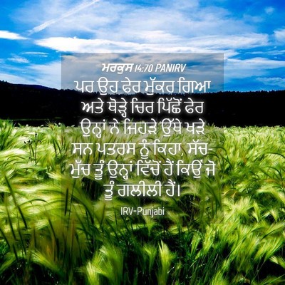 Picture 04 - ਮਰਕੁਸ 14:70 PANIRV - ਪਰ ਉਹ ਫੇਰ ਮੁੱਕਰ ਗਿਆ - Bible Verse Picture