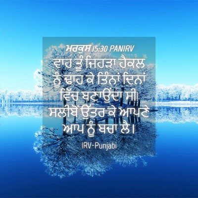 Picture 04 - ਮਰਕੁਸ 15:30 PANIRV - ਵਾਹ ਤੂੰ ਜਿਹੜਾ ਹੈਕਲ - Bible Verse Picture
