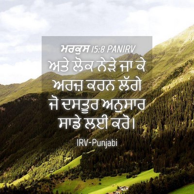 Picture 04 - ਮਰਕੁਸ 15:8 PANIRV - ਅਤੇ ਲੋਕ ਨੇੜੇ ਜਾ ਕੇ - Bible Verse Picture