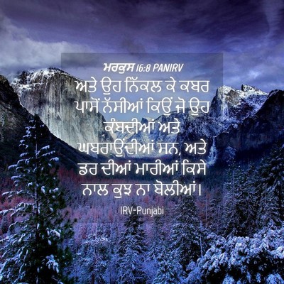 Picture 04 - ਮਰਕੁਸ 16:8 PANIRV - ਅਤੇ ਉਹ ਨਿੱਕਲ ਕੇ ਕਬਰ - Bible Verse Picture