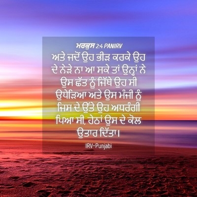 Picture 04 - ਮਰਕੁਸ 2:4 PANIRV - ਅਤੇ ਜਦੋਂ ਉਹ ਭੀੜ - Bible Verse Picture