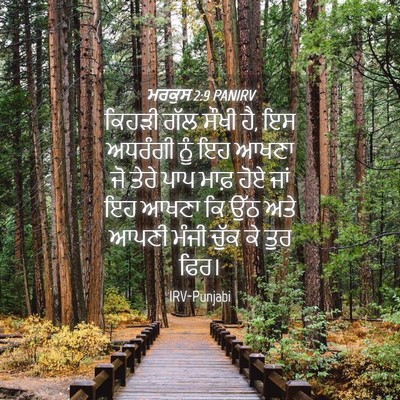 Picture 04 - ਮਰਕੁਸ 2:9 PANIRV - ਕਿਹੜੀ ਗੱਲ ਸੌਖੀ ਹੈ, - Bible Verse Picture