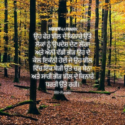 Picture 04 - ਮਰਕੁਸ 4:1 PANIRV - ਉਹ ਫੇਰ ਝੀਲ ਦੇ - Bible Verse Picture