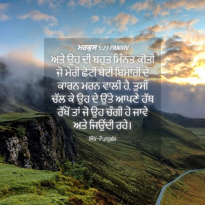 Picture 04 - ਮਰਕੁਸ 5:23 PANIRV - ਅਤੇ ਉਹ ਦੀ ਬਹੁਤ - Bible Verse Picture
