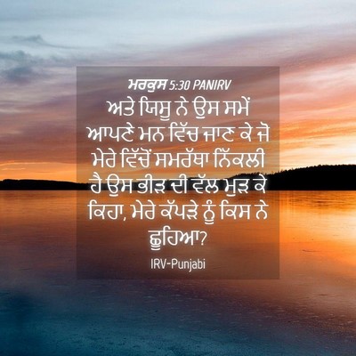 Picture 04 - ਮਰਕੁਸ 5:30 PANIRV - ਅਤੇ ਯਿਸੂ ਨੇ ਉਸ ਸਮੇਂ - Bible Verse Picture