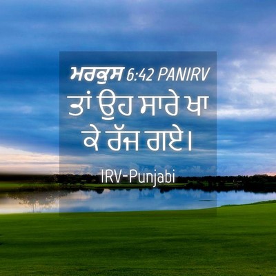 Picture 04 - ਮਰਕੁਸ 6:42 PANIRV - ਤਾਂ ਉਹ ਸਾਰੇ ਖਾ ਕੇ - Bible Verse Picture