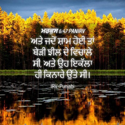 Picture 04 - ਮਰਕੁਸ 6:47 PANIRV - ਅਤੇ ਜਦੋਂ ਸ਼ਾਮ ਹੋਈ - Bible Verse Picture