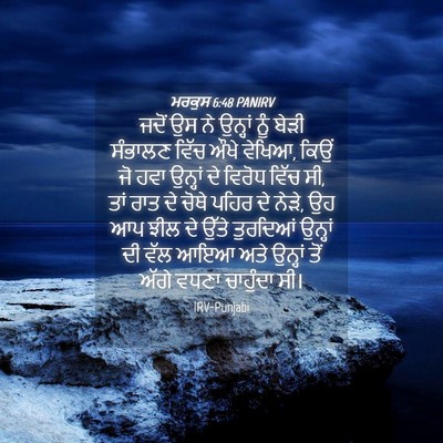 Picture 04 - ਮਰਕੁਸ 6:48 PANIRV - ਜਦੋਂ ਉਸ ਨੇ ਉਨ੍ਹਾਂ - Bible Verse Picture