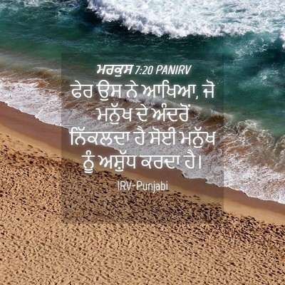 Picture 04 - ਮਰਕੁਸ 7:20 PANIRV - ਫੇਰ ਉਸ ਨੇ ਆਖਿਆ, ਜੋ - Bible Verse Picture