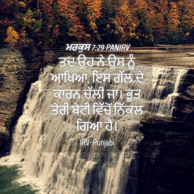 Picture 04 - ਮਰਕੁਸ 7:29 PANIRV - ਤਦ ਉਹ ਨੇ ਉਸ ਨੂੰ - Bible Verse Picture