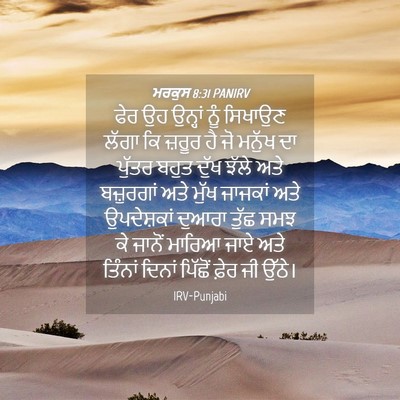 Picture 04 - ਮਰਕੁਸ 8:31 PANIRV - ਫੇਰ ਉਹ ਉਨ੍ਹਾਂ ਨੂੰ - Bible Verse Picture
