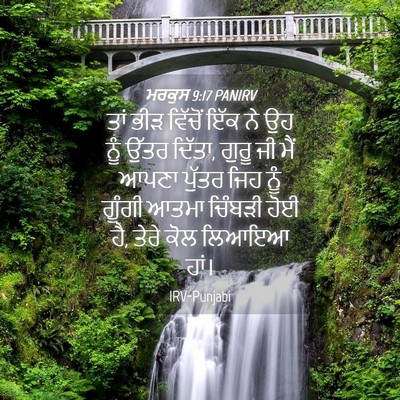 Picture 04 - ਮਰਕੁਸ 9:17 PANIRV - ਤਾਂ ਭੀੜ ਵਿੱਚੋਂ ਇੱਕ - Bible Verse Picture