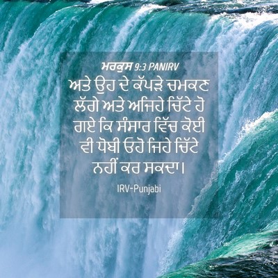 Picture 04 - ਮਰਕੁਸ 9:3 PANIRV - ਅਤੇ ਉਹ ਦੇ ਕੱਪੜੇ - Bible Verse Picture