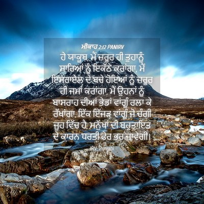Picture 04 - ਮੀਕਾਹ 2:12 PANIRV - ਹੇ ਯਾਕੂਬ, ਮੈਂ ਜ਼ਰੂਰ - Bible Verse Picture