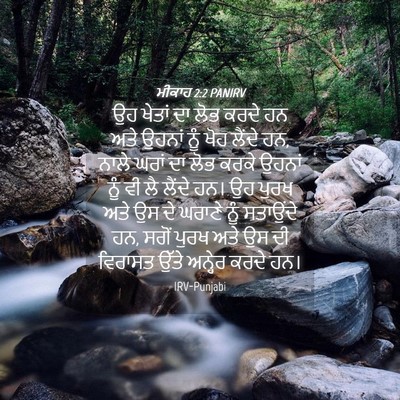 Picture 04 - ਮੀਕਾਹ 2:2 PANIRV - ਉਹ ਖੇਤਾਂ ਦਾ ਲੋਭ - Bible Verse Picture