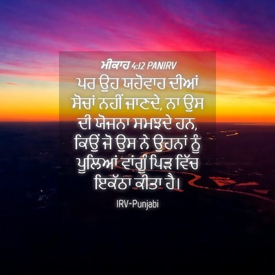 Picture 04 - ਮੀਕਾਹ 4:12 PANIRV - ਪਰ ਉਹ ਯਹੋਵਾਹ ਦੀਆਂ - Bible Verse Picture