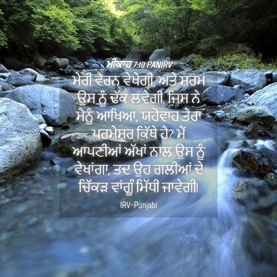 Picture 04 - ਮੀਕਾਹ 7:10 PANIRV - ਮੇਰੀ ਵੈਰਨ ਵੇਖੇਗੀ, - Bible Verse Picture