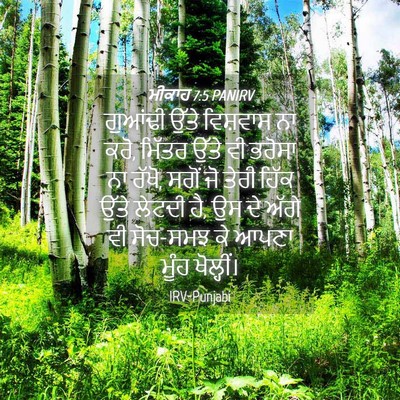 Picture 04 - ਮੀਕਾਹ 7:5 PANIRV - ਗੁਆਂਢੀ ਉੱਤੇ - Bible Verse Picture