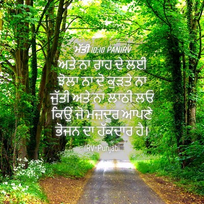 Picture 04 - ਮੱਤੀ 10:10 PANIRV - ਅਤੇ ਨਾ ਰਾਹ ਦੇ ਲਈ - Bible Verse Picture