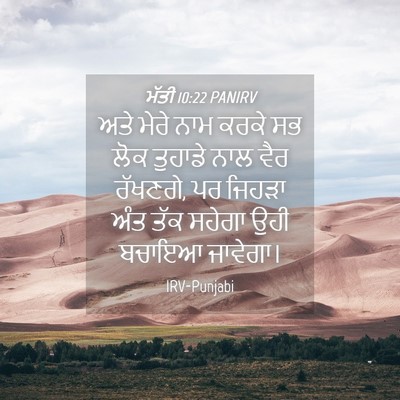 Picture 04 - ਮੱਤੀ 10:22 PANIRV - ਅਤੇ ਮੇਰੇ ਨਾਮ ਕਰਕੇ - Bible Verse Picture