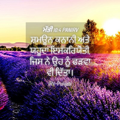 Picture 04 - ਮੱਤੀ 10:4 PANIRV - ਸ਼ਮਊਨ ਕਨਾਨੀ ਅਤੇ - Bible Verse Picture