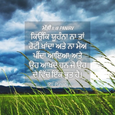 Picture 04 - ਮੱਤੀ 11:18 PANIRV - ਕਿਉਂਕਿ ਯੂਹੰਨਾ ਨਾ - Bible Verse Picture