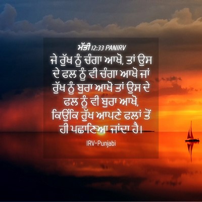 Picture 04 - ਮੱਤੀ 12:33 PANIRV - ਜੇ ਰੁੱਖ ਨੂੰ ਚੰਗਾ - Bible Verse Picture