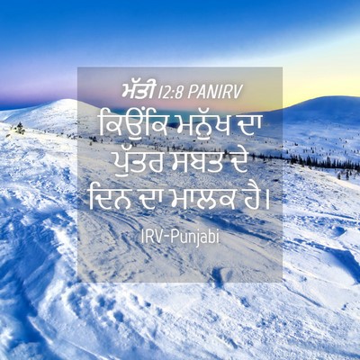 Picture 04 - ਮੱਤੀ 12:8 PANIRV - ਕਿਉਂਕਿ ਮਨੁੱਖ ਦਾ - Bible Verse Picture