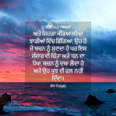 Picture 04 - ਮੱਤੀ 13:22 PANIRV - ਅਤੇ ਜਿਹੜਾ - Bible Verse Picture