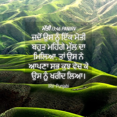 Picture 04 - ਮੱਤੀ 13:46 PANIRV - ਜਦੋਂ ਉਸ ਨੂੰ ਇੱਕ - Bible Verse Picture