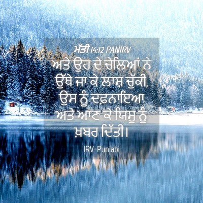 Picture 04 - ਮੱਤੀ 14:12 PANIRV - ਅਤੇ ਉਹ ਦੇ ਚੇਲਿਆਂ ਨੇ - Bible Verse Picture