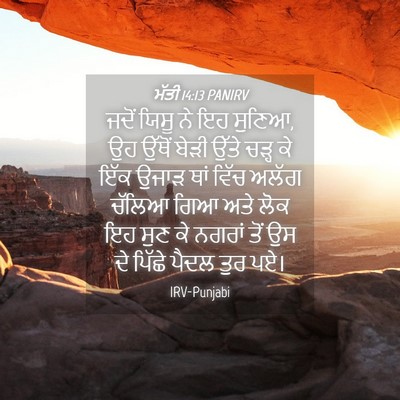 Picture 04 - ਮੱਤੀ 14:13 PANIRV - ਜਦੋਂ ਯਿਸੂ ਨੇ ਇਹ - Bible Verse Picture