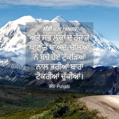 Picture 04 - ਮੱਤੀ 14:20 PANIRV - ਅਤੇ ਸਭ ਲੋਕਾਂ ਦੇ ਰੱਜ - Bible Verse Picture