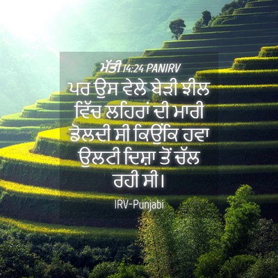 Picture 04 - ਮੱਤੀ 14:24 PANIRV - ਪਰ ਉਸ ਵੇਲੇ ਬੇੜੀ ਝੀਲ - Bible Verse Picture