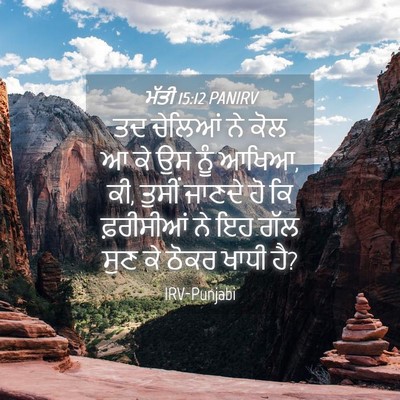 Picture 04 - ਮੱਤੀ 15:12 PANIRV - ਤਦ ਚੇਲਿਆਂ ਨੇ ਕੋਲ ਆ - Bible Verse Picture