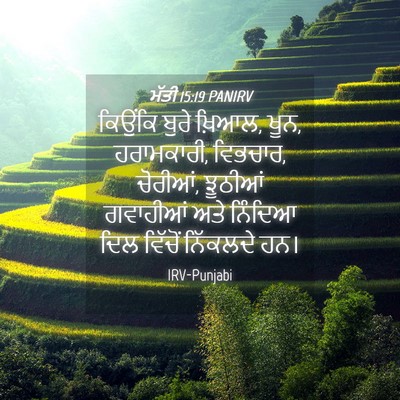 Picture 04 - ਮੱਤੀ 15:19 PANIRV - ਕਿਉਂਕਿ ਬੁਰੇ ਖ਼ਿਆਲ, - Bible Verse Picture
