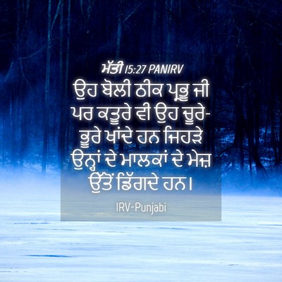 Picture 04 - ਮੱਤੀ 15:27 PANIRV - ਉਹ ਬੋਲੀ ਠੀਕ ਪ੍ਰਭੂ - Bible Verse Picture