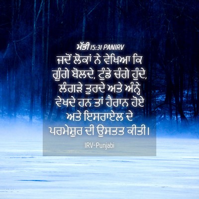 Picture 04 - ਮੱਤੀ 15:31 PANIRV - ਜਦੋਂ ਲੋਕਾਂ ਨੇ - Bible Verse Picture