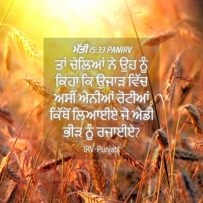 Picture 04 - ਮੱਤੀ 15:33 PANIRV - ਤਾਂ ਚੇਲਿਆਂ ਨੇ ਉਹ - Bible Verse Picture