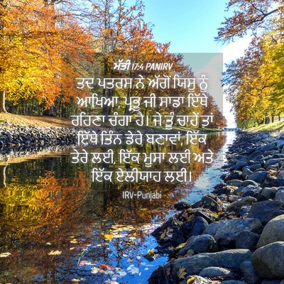 Picture 04 - ਮੱਤੀ 17:4 PANIRV - ਤਦ ਪਤਰਸ ਨੇ ਅੱਗੋਂ - Bible Verse Picture