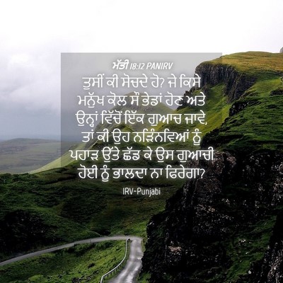 Picture 04 - ਮੱਤੀ 18:12 PANIRV - ਤੁਸੀਂ ਕੀ ਸੋਚਦੇ ਹੋ? - Bible Verse Picture