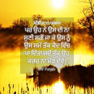 Picture 04 - ਮੱਤੀ 18:30 PANIRV - ਪਰ ਉਹ ਨੇ ਉਸ ਦੀ ਨਾ - Bible Verse Picture
