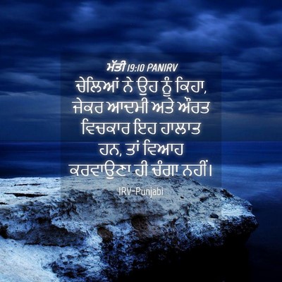 Picture 04 - ਮੱਤੀ 19:10 PANIRV - ਚੇਲਿਆਂ ਨੇ ਉਹ ਨੂੰ - Bible Verse Picture
