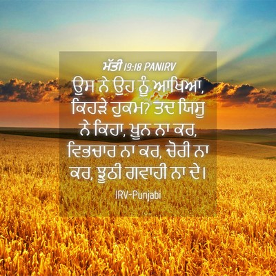 Picture 04 - ਮੱਤੀ 19:18 PANIRV - ਉਸ ਨੇ ਉਹ ਨੂੰ ਆਖਿਆ, - Bible Verse Picture