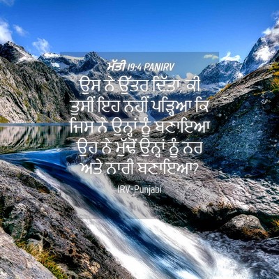 Picture 04 - ਮੱਤੀ 19:4 PANIRV - ਉਸ ਨੇ ਉੱਤਰ ਦਿੱਤਾ, - Bible Verse Picture