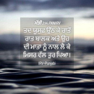 Picture 04 - ਮੱਤੀ 2:14 PANIRV - ਤਦ ਯੂਸੁਫ਼ ਉੱਠ ਕੇ - Bible Verse Picture